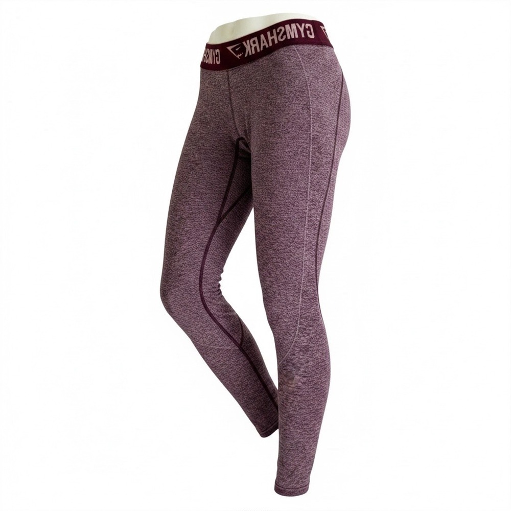 Gymshark Flex Leggings Women Small Maroon Marl Polyester Spandex Seamless Active